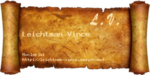 Leichtman Vince névjegykártya